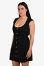 Frame Black Denim Buttoned Mini Dress Size 8