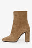 Saint Laurent Tan Suede Heel Zip Boot Size 37