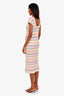 Pre-loved Chanel™ White/Multicolour Striped Sleeveless Maxi Dress Size 42