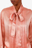Gucci Pink Silk Pleated Tie Detail Blouse Size 44