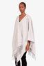 Christian Dior 2022 Grey Wool Cashmere Zodiac Shawl Sweater One Size