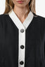 Blazer court Chanel™ 2016 d’occasion, noir et blanc, en mélange de soie avec finitions contrastées, taille 38