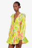 Hemant & Nandita Yellow/Green Ruffled 'Anaya' Mini Dress Size XS