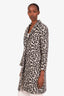 Maje Leopard Print Wool-Blend Coat Size 36
