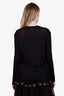 Celine Vintage Black Silk Baroque Patterned Cardigan Size 42