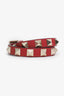 Valentino Red Leather Rockstud Bracelet