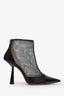 Jimmy Choo Black Patent Leather Mesh 'Kix' Ankle Boots Size 41