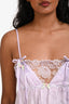 For Love and Lemons Purple Floral Lace Detail Slip Dress Size XS
