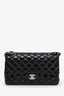 Pre-loved Chanel™ 2012-13 Black Quilted Patent Leather Medium Double Flap