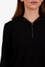Max Mara Black Virgin Wool Quarter Zip Sweater Size XL