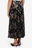 ALC Black Floral Printed Pleated Maxi Skirt Size 8