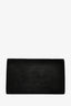 Saint Laurent Black Suede Croc Embossed Cassandre Wallet On Chain Crossbody