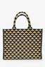 Prada Beige/Black Printed Fabric Large Symbole Tote