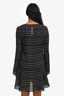 Theory Black/White Sheer Patterned Long Sleeve 'Marah' Mini Dress Size 00