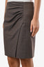 Etro Brown Wool Ruched Mini Skirt Size 40