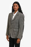 Thom Browne Grey Herringbone Wool Blazer Size 0