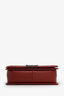 Pre-loved Chanel™ 2014-15 Burgundy Calfskin Chevron Quilted Medium Boy Flap Bag