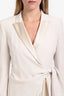 Max Mara Cream Long Sleeve Wrap Midi Dress Size 10