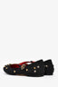 Dolce & Gabbana Black Crystal Stud Detail Ballet Flat Size 37