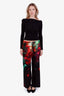 Dries Van Noten Black/Red/Green Printed Cotton Pants Size 36