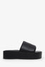 Stand Studio Black Faux Leather Platform Slides Size 37