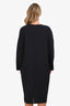 Sofie D'Hoore Black Wool Long Sleeve Flowy Dress Size 44