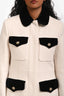 Gucci 2019 Cream/Black Wool Trench Coat Size 40