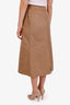 Louis Vuitton Brown/Beige Wool Button Up Midi Skirt Size 36
