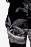 Givenchy Black Velour Floral Print Zip Up Sweater and Track Pants Size L/XL Mens