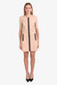 Gucci Blush Pink/Black Knit Front Zip Short Sleeve Mini Dress Size L