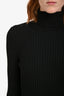 Wolford Black Merino Knit Ribbed Turtleneck Long Sleeve Dress Size M