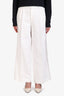 Forte Forte White Cotton Linen Blend Wide Leg Pleated Trousers Size 1