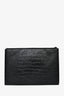 Saint Laurent 2018 Black Croc Embossed Large Zip Document Holder