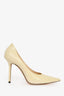 Jimmy Choo Butter Yellow Leather Heels Size 38.5