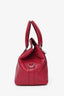 Hermès Red Leather 'Toolbox 20' Bag with Shoulder Strap SHW