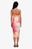 Loewe Multicolour Tie Dye Ribbed Anagram Tube Dress Size XS