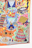 Hermès Orange Multicolour Silk 'Exposition Universelle' Silk Scarf 90