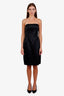 Marc Jacobs Black Silk Strapless Mini Dress Size 10