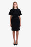 Dries Van Noten Navy Jacquard Floral Skirt Size 38