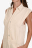 Ba&sh Cream Denim Sleeveless Jumpsuit Size 38