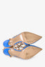 Valentino Blue and Tan Leather Rockstud Cage Heels Size 37