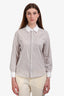 Celine White Cotton Striped Long Sleeve Button Down Shirt Size 36