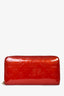 Louis Vuitton Red Patent Vernis Zippy Wallet GHW