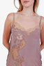 Dries Van Noten Pink Silk Lace Detailed Slip Dress Size 34