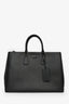 Prada Black Saffiano Leather Double Zip Tote Bag with Strap
