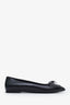 Alaïa Black Leather Pointed Toe Tie Ballet Flats Size 38