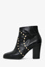Celine Black Leather Studded 'Rodeo' Ankle Boots Size 36.5