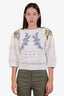 Ba&sh White Floral Embroidery Miro Sweater Size XS