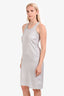 Alexander Wang Blue Satin Striped Sleeveless Midi Dress Size S