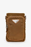Prada Brown Re-Nylon Logo Smartphone Crossbody Pouch with Strap